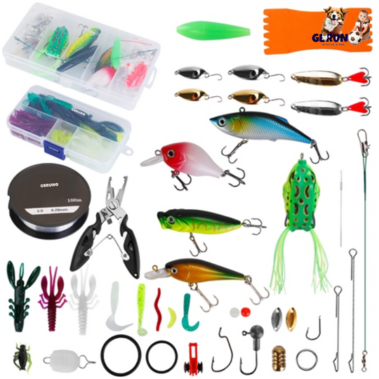 GBruno 383Pcs Fishing Lures Tackle Box