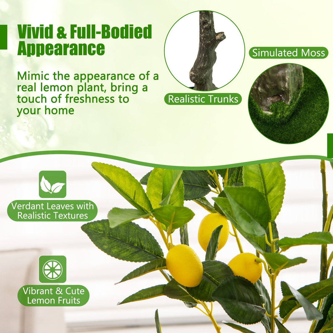 Artificial Lemon Tree 2.6/4/5.2 Feet Tall Fake Lemon Plant wuth Lemon Fruits