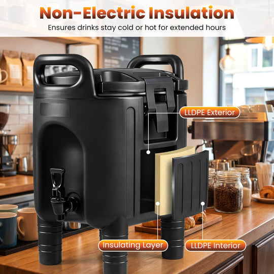 2.6 Gal Insulated Beverage Dispensers Set of 3 with Handles