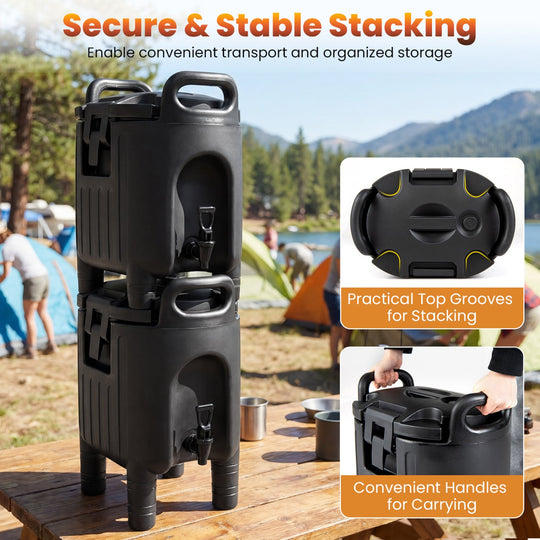 2.6 Gal Insulated Beverage Dispensers Set of 3 with Handles