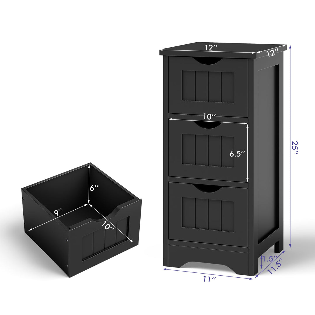 Bathroom Floor Freestanding Storage Organizer with 3 Drawers