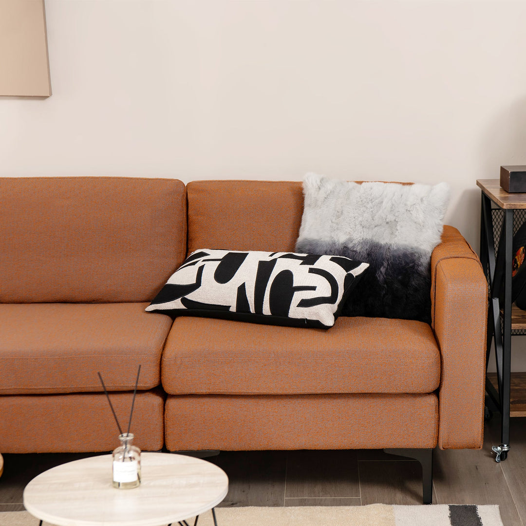 Modern Loveseat Sofa Couch with Side Storage Pocket and Sponged Padded Seat Cushions