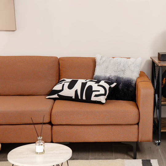 Modern Loveseat Sofa Couch with Side Storage Pocket and Sponged Padded Seat Cushions