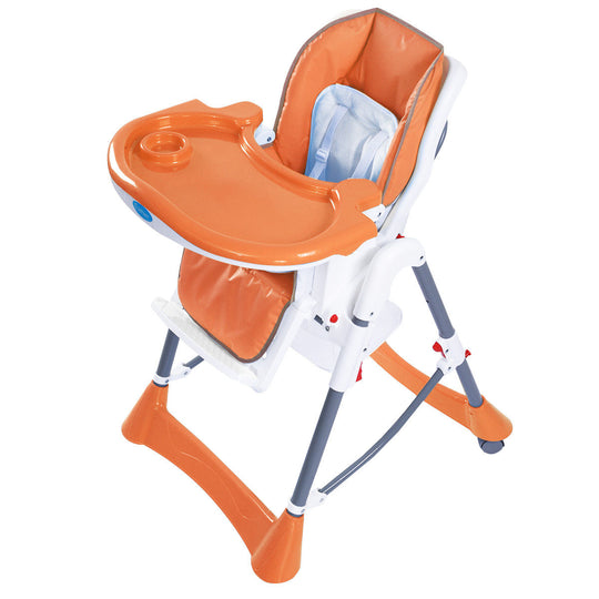 Portable Folding Baby High Chair Toddler Feeding Seat-orange