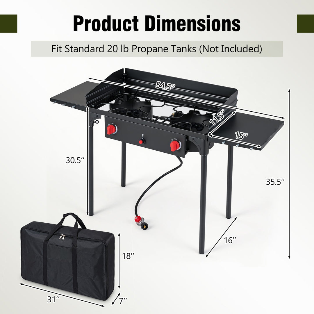 2 Burner Propane Gas Stove 150,000 BTU Outdoor Cooker