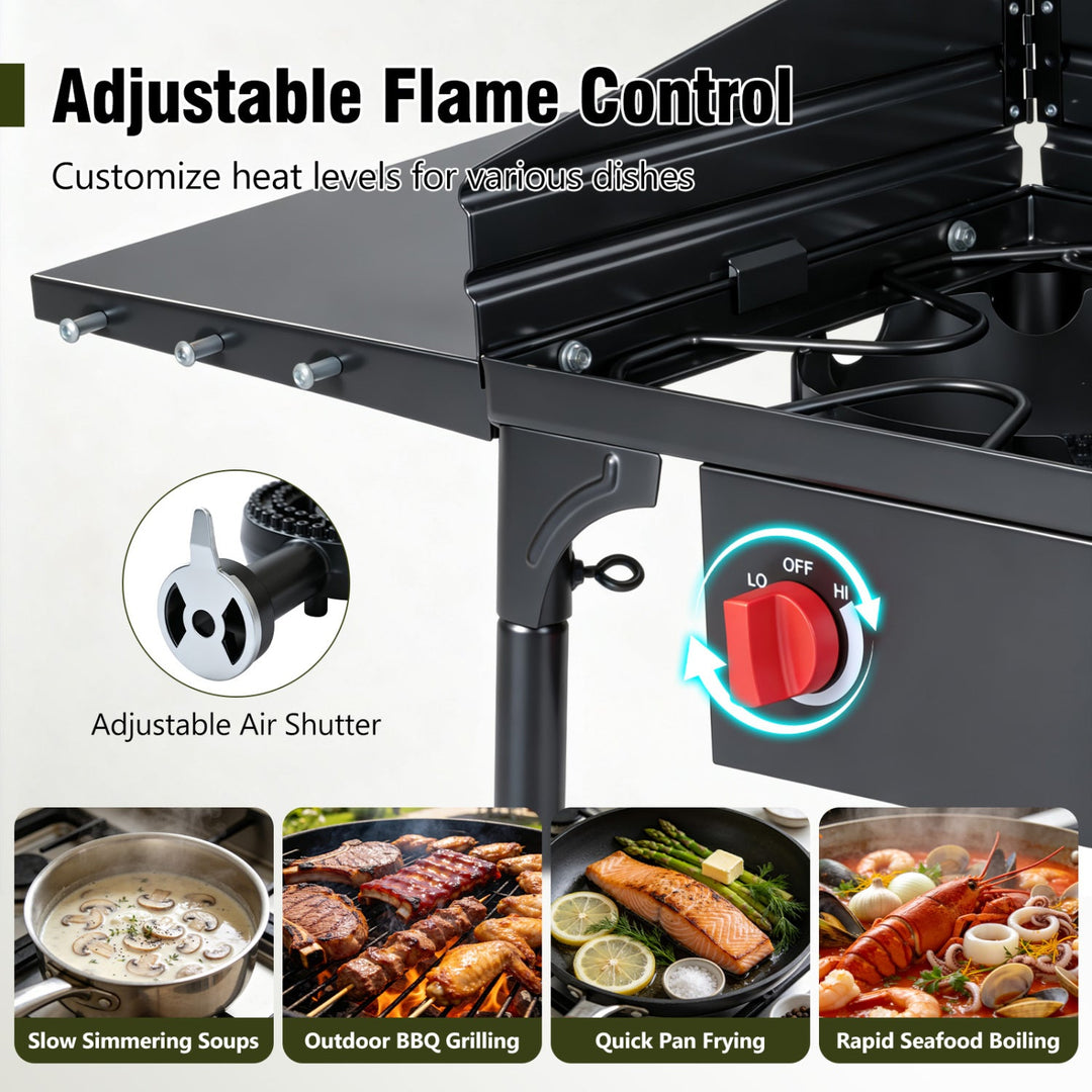2 Burner Propane Gas Stove 150,000 BTU Outdoor Cooker