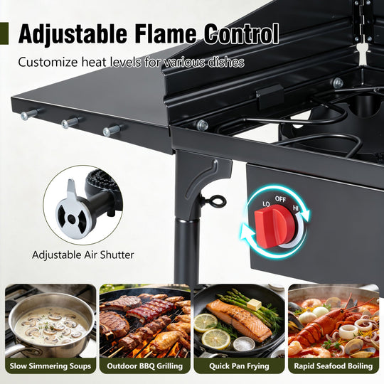 2 Burner Propane Gas Stove 150,000 BTU Outdoor Cooker