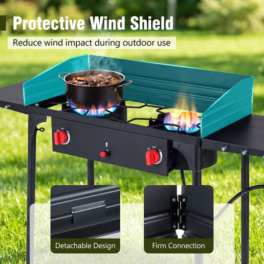 2 Burner Propane Gas Stove 150,000 BTU Outdoor Cooker