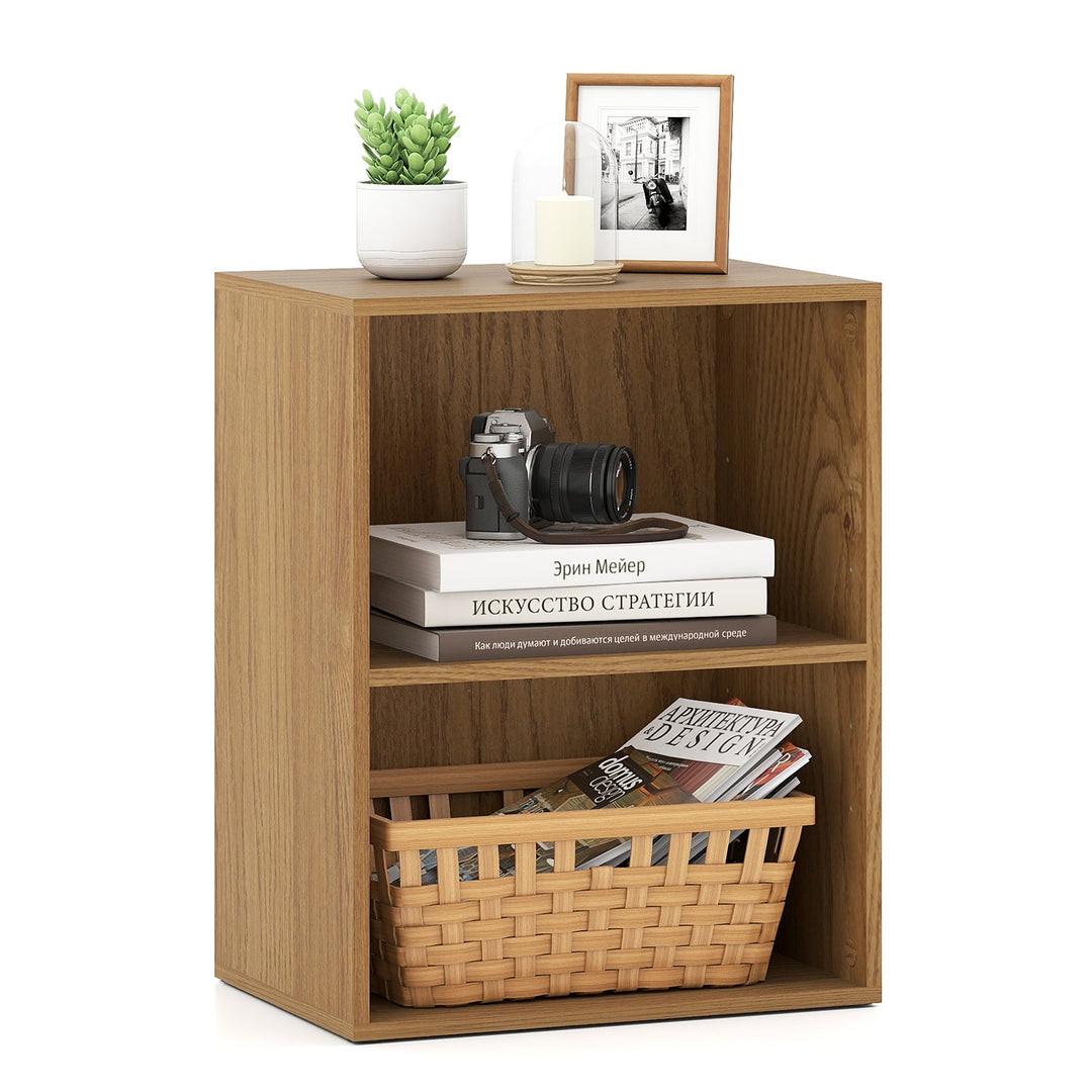 2-Cube Bookcase Floor Standing Open Bookshelf with 5-Position Adjustable Shelf