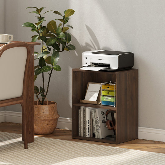 2-Cube Bookshelf with Adjustable Shelf - Dark Walnut