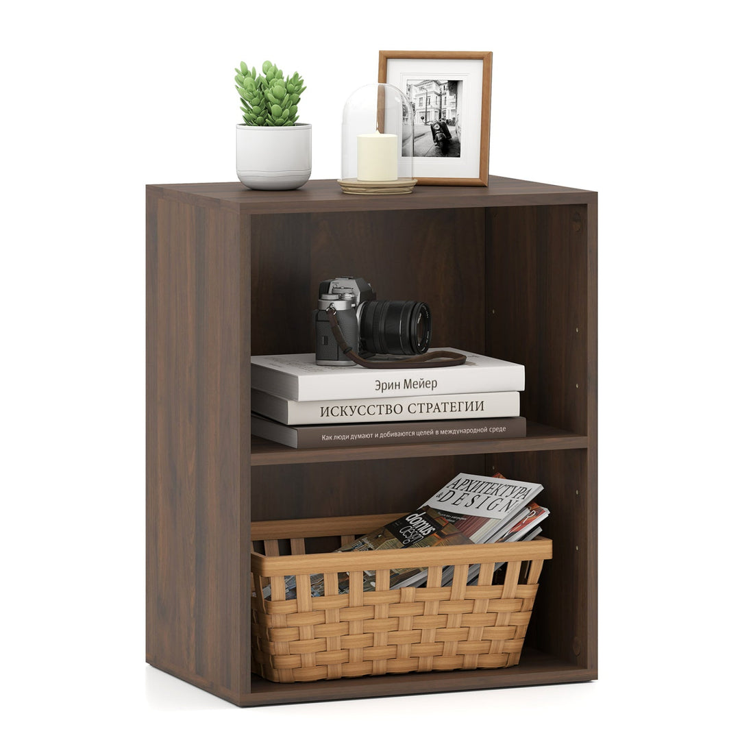 2-Cube Bookshelf with Adjustable Shelf - Dark Walnut
