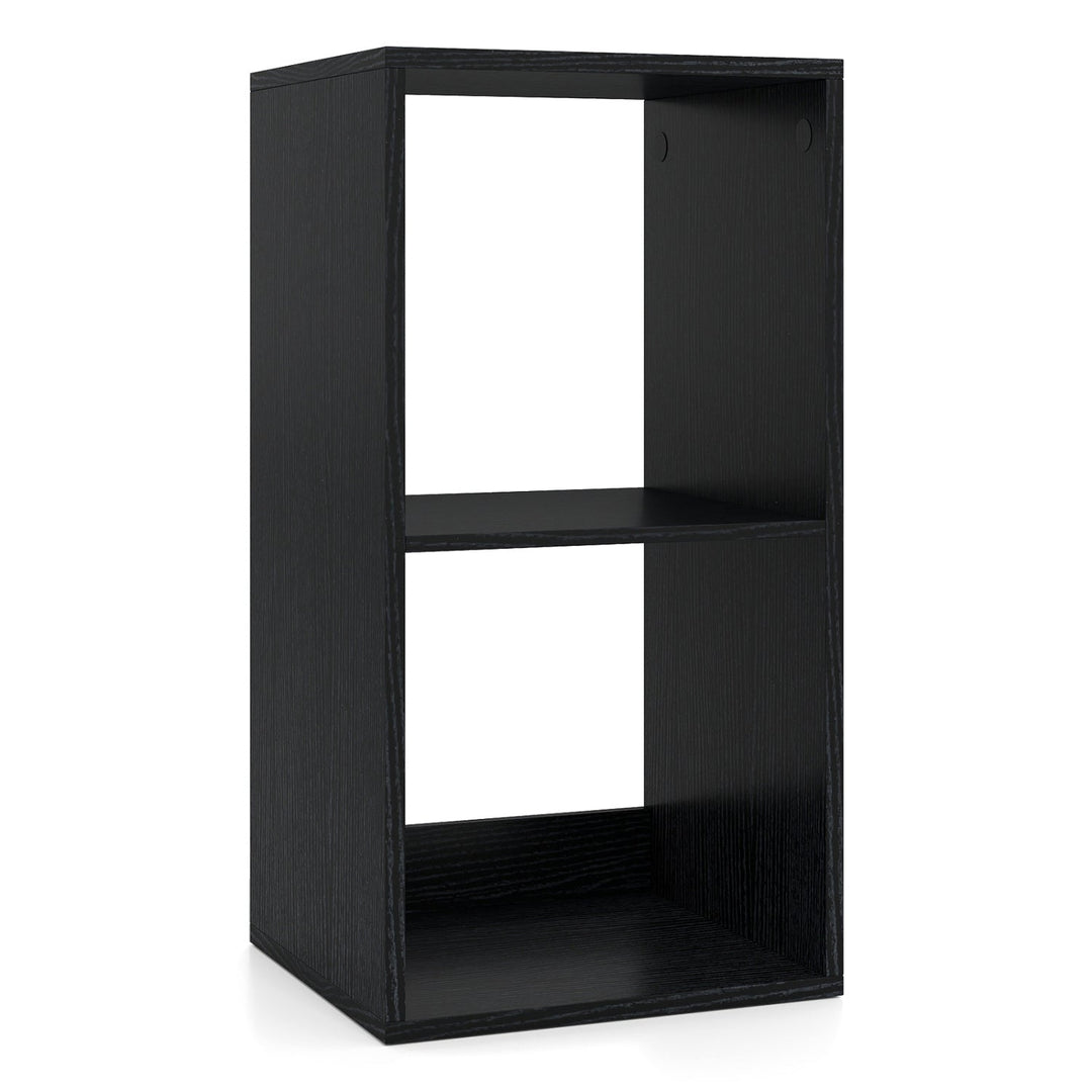 2 Cube Bookshelf with Back Guardrail for Living Room Bedroom