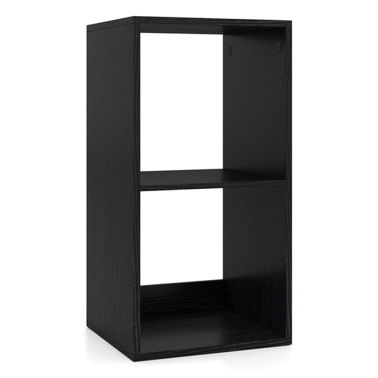 2 Cube Bookshelf with Back Guardrail for Living Room Bedroom