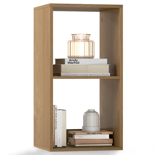 2 Cube Bookshelf with Back Guardrail for Living Room Bedroom