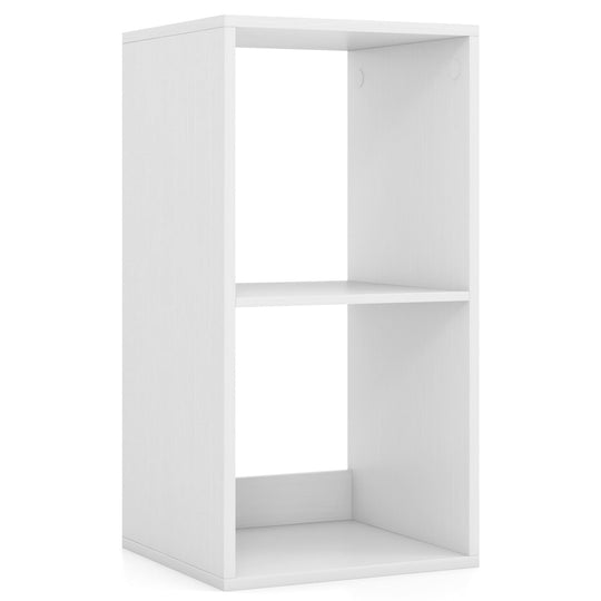 2 Cube Bookshelf with Back Guardrail for Living Room Bedroom