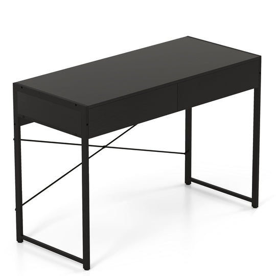 2-Drawer Home Office Desk with Steel Frame