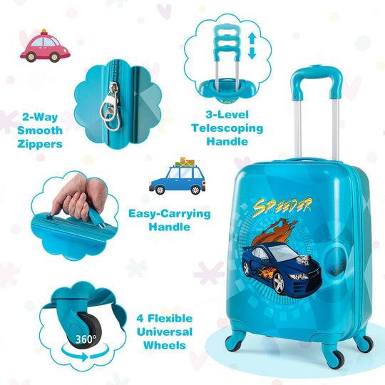 2 PCS Kid Luggage Set With Spinner Wheels for Children Boys Girls