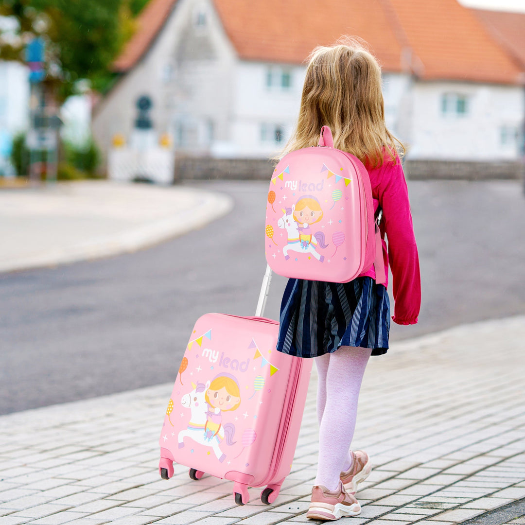 2 PCS Kid Luggage Set With Spinner Wheels for Children Boys Girls