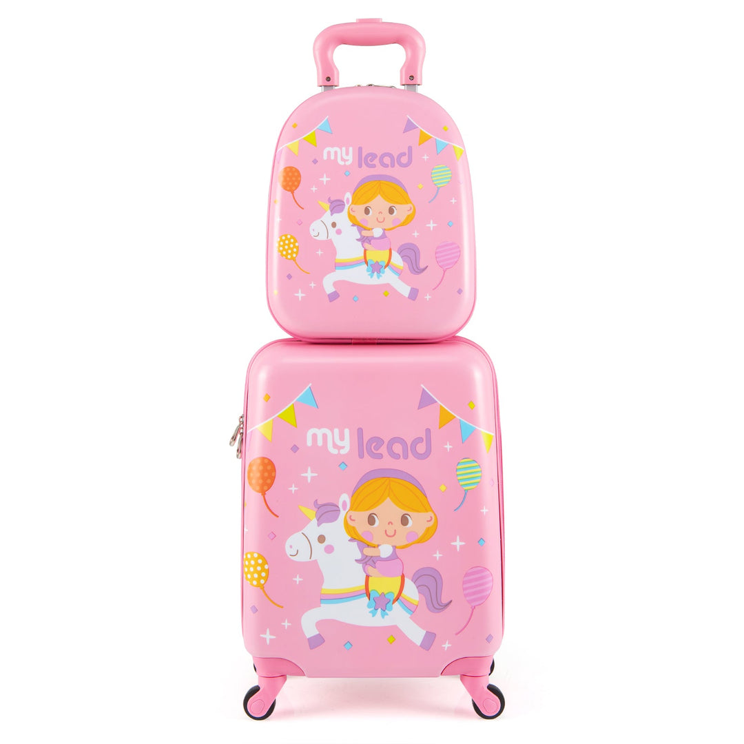 2 PCS Kid Luggage Set With Spinner Wheels for Children Boys Girls