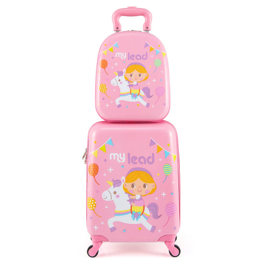 2 PCS Kid Luggage Set With Spinner Wheels for Children Boys Girls