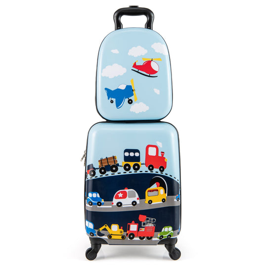 2 PCS Kid Luggage Set With Spinner Wheels for Children Boys Girls