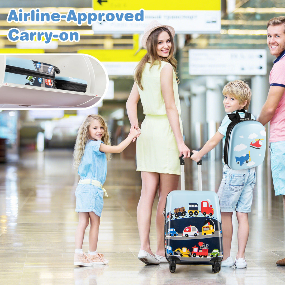 2 PCS Kid Luggage Set With Spinner Wheels for Children Boys Girls