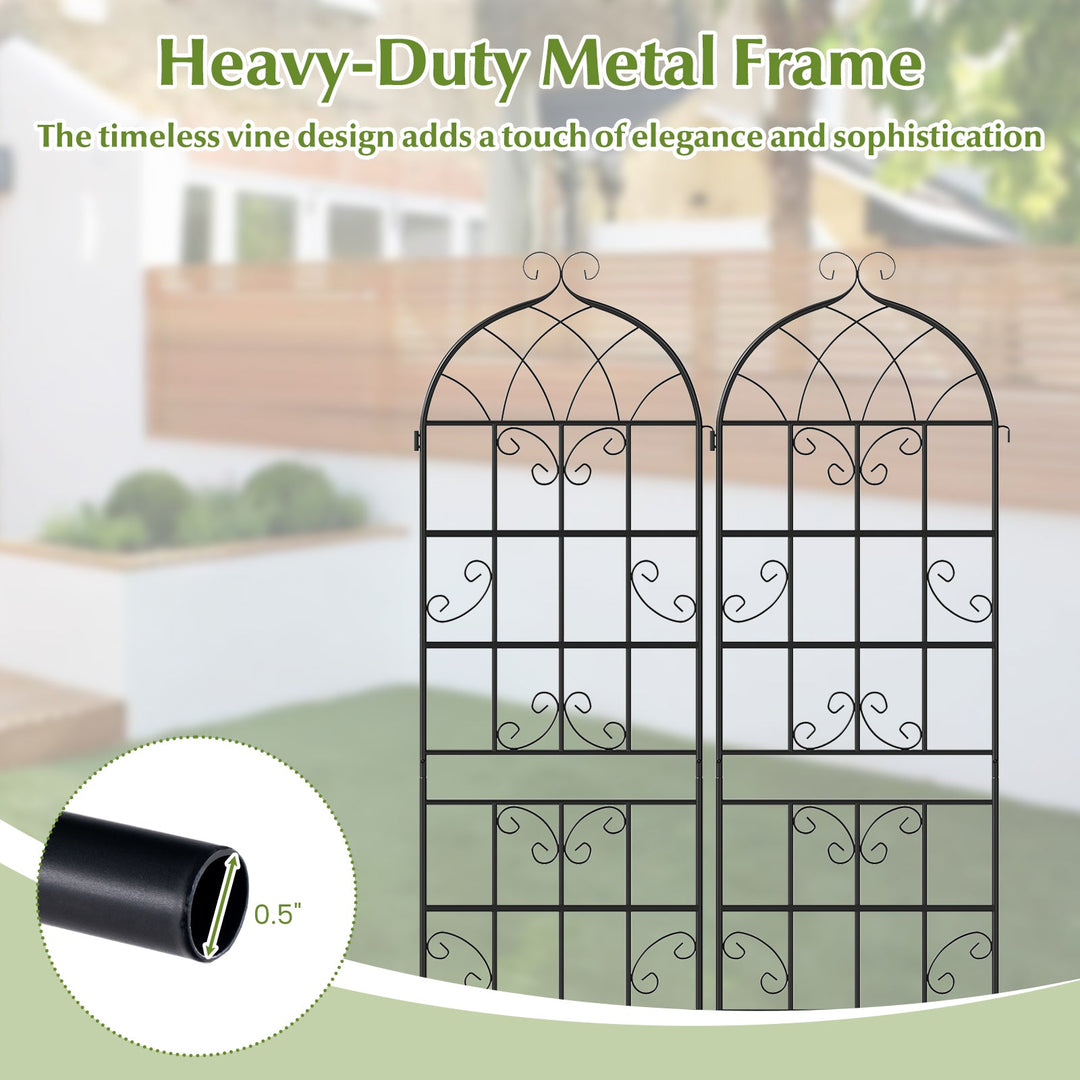 2 Pack 71" x 20" Metal Garden Trellis for Outdoor Climbing Plants