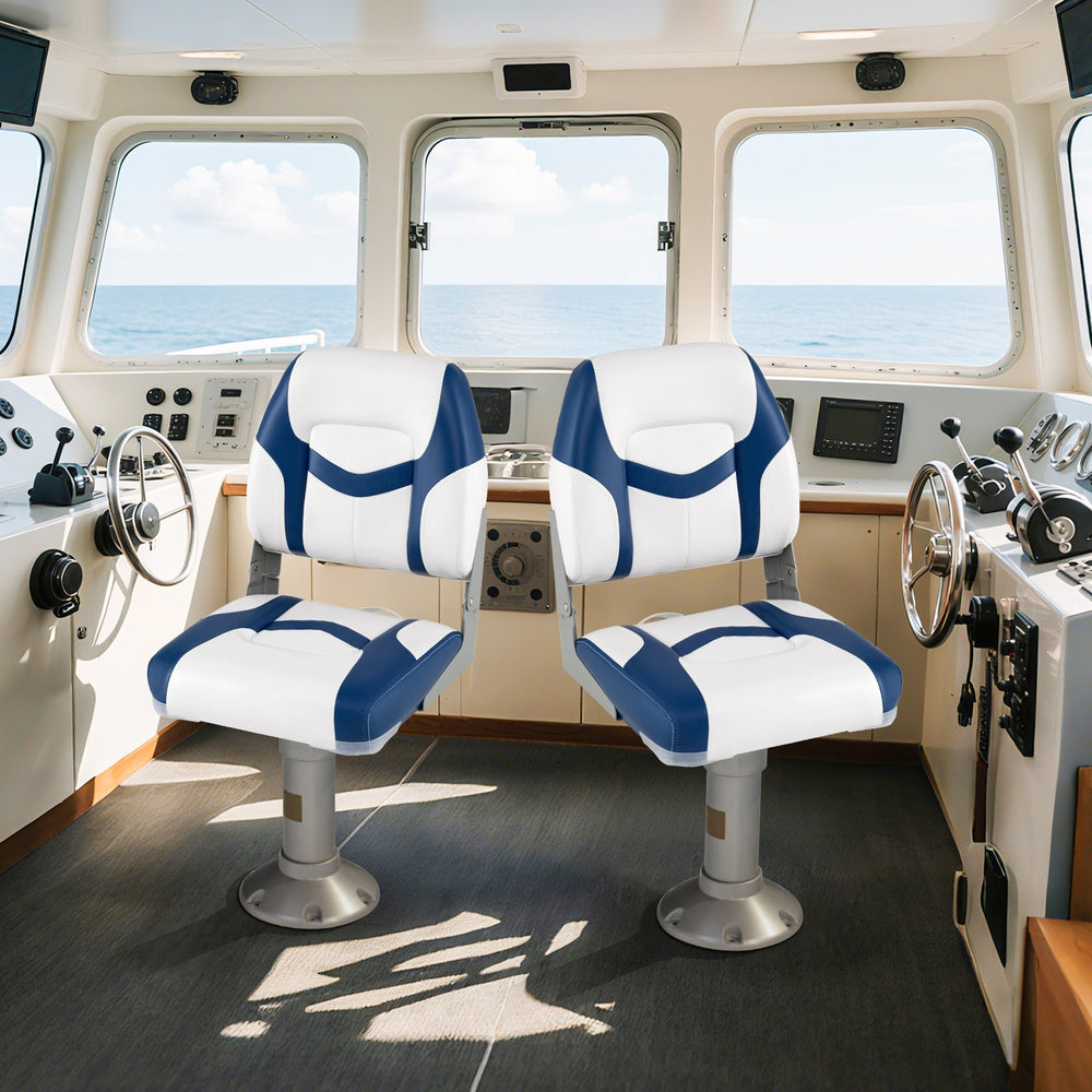 2-Pack Boat Seats with Fixing Bolts and Hinges