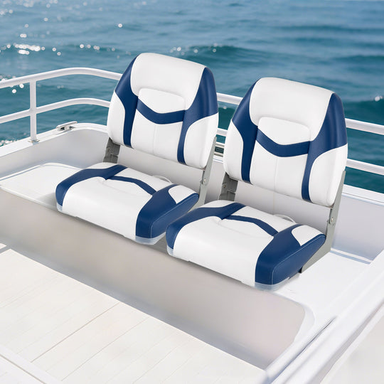 2-Pack Boat Seats with Fixing Bolts and Hinges