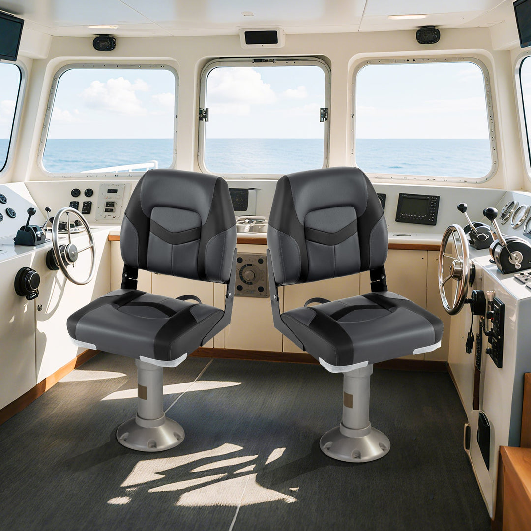 2-Pack Boat Seats with Fixing Bolts and Hinges