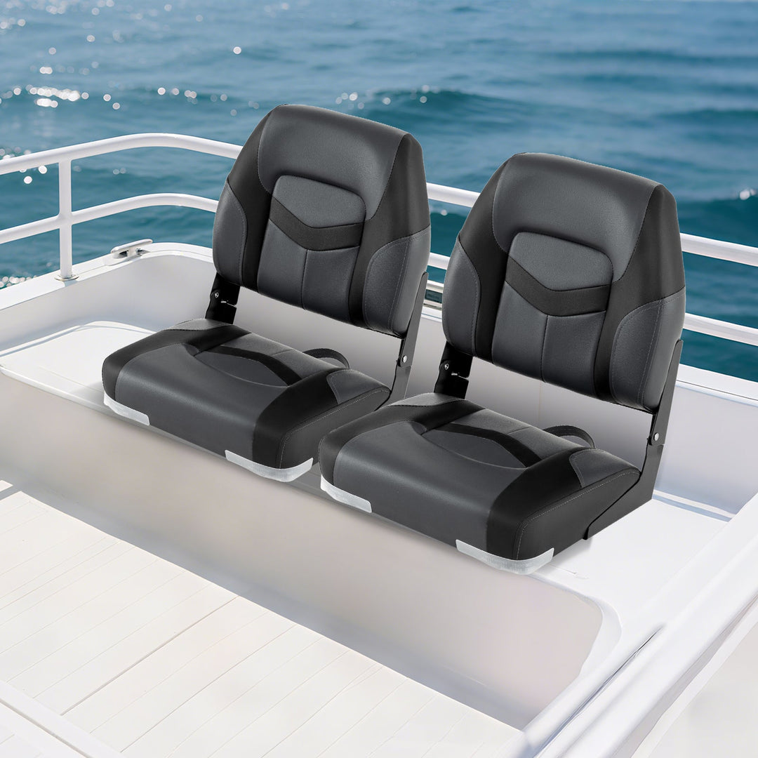 2-Pack Boat Seats with Fixing Bolts and Hinges