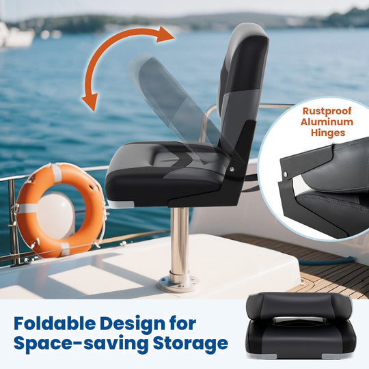 2-Pack Boat Seats with Fixing Bolts and Hinges
