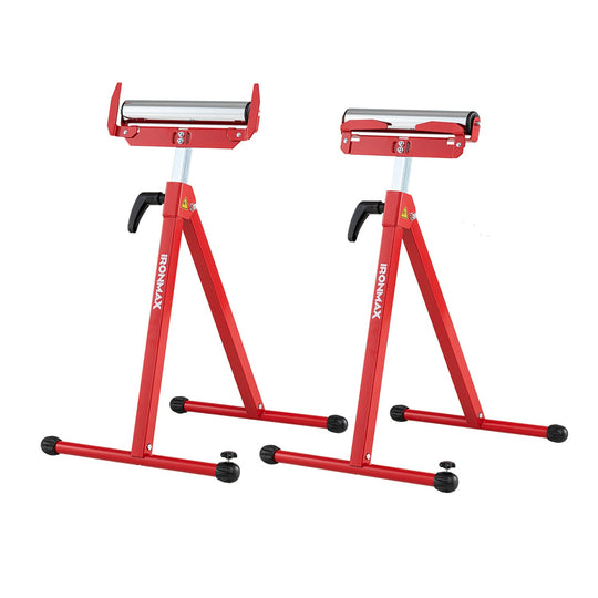 2-Pack Folding Roller Stands Portable Outfeed Supports with Adjustable Height