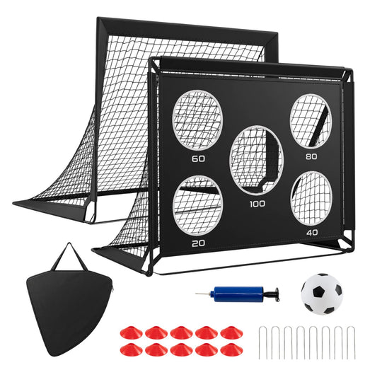 Portable Soccer Goals Set 4x3 FT with Training Accessories