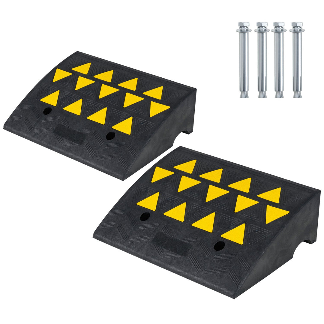 2 Pcs Driveway Threshold Ramps with 5/6 Inch Rise for Medium Trucks