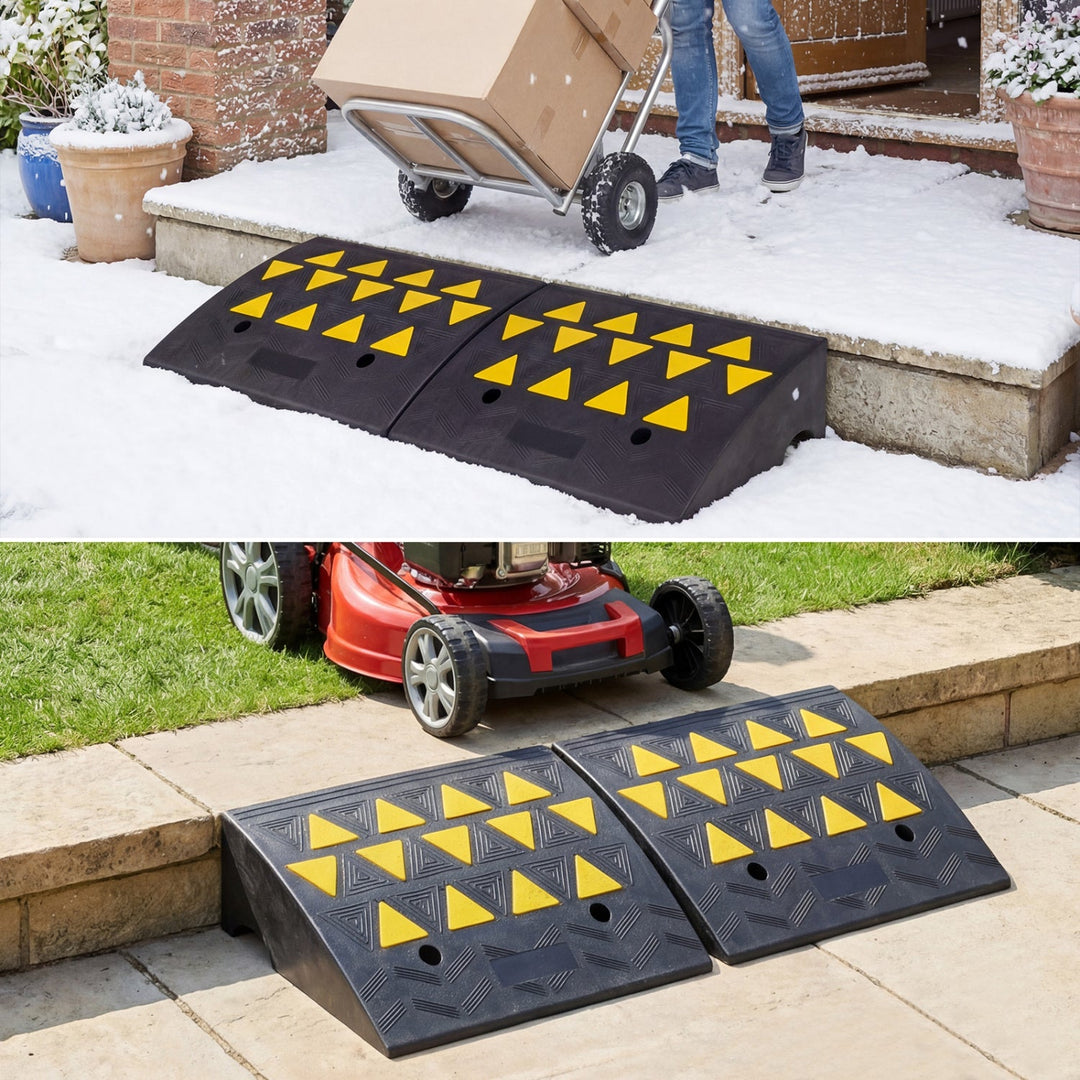 2 Pcs Driveway Threshold Ramps with 5/6 Inch Rise for Medium Trucks