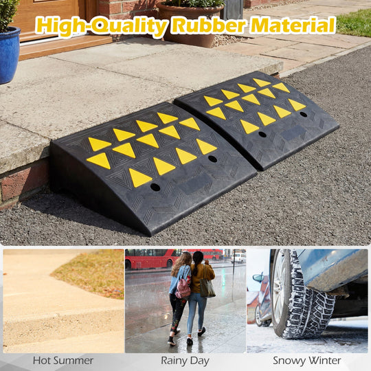 2 Pcs Driveway Threshold Ramps with 5/6 Inch Rise for Medium Trucks