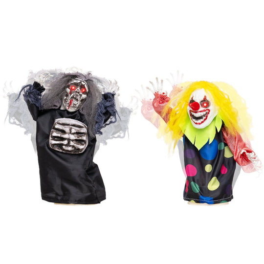 Halloween Animatronic Clown & Reaper Tabletop Decorations Set