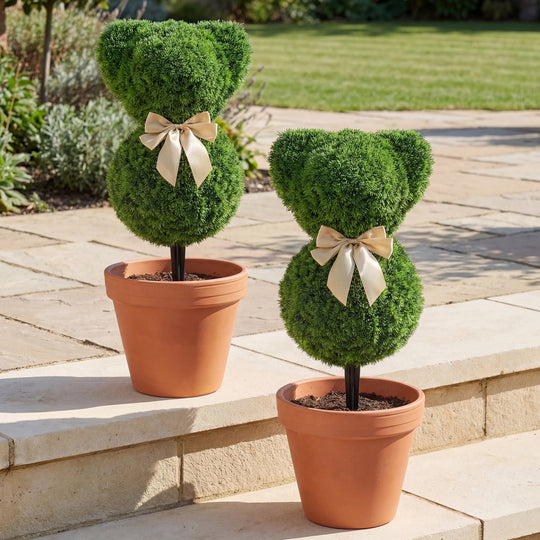 2 Pieces Teddy Bear Topiary Trees Sun