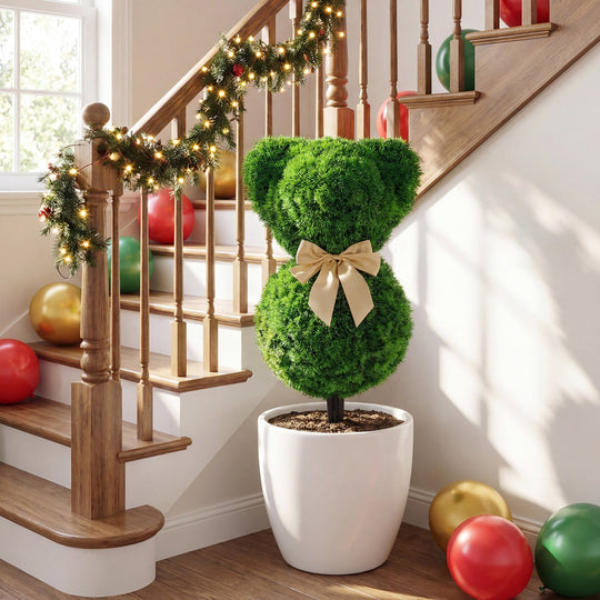 2 Pieces Teddy Bear Topiary Trees Sun