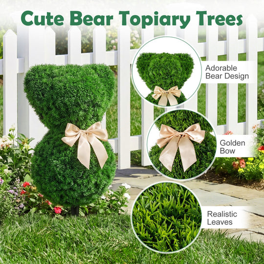 2 Pieces Teddy Bear Topiary Trees Sun