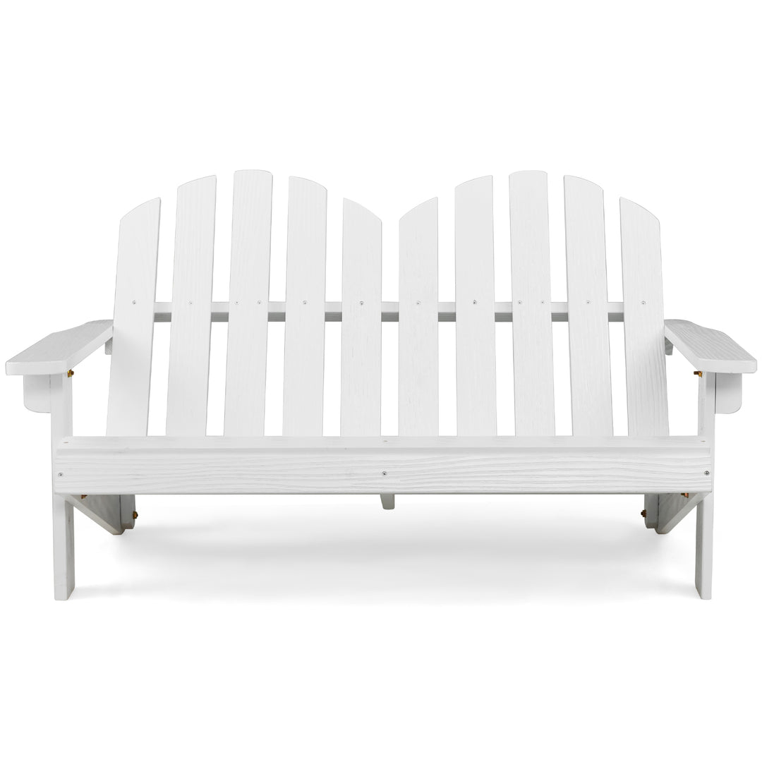 2 Person Adirondack Chair with High Backrest-White