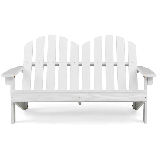 2 Person Adirondack Chair with High Backrest-White