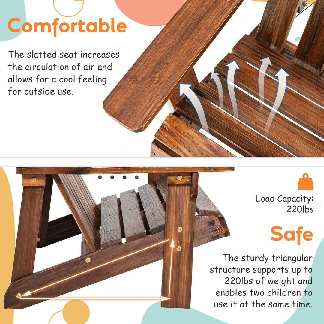 2 Person Adirondack Chair with High Backrest