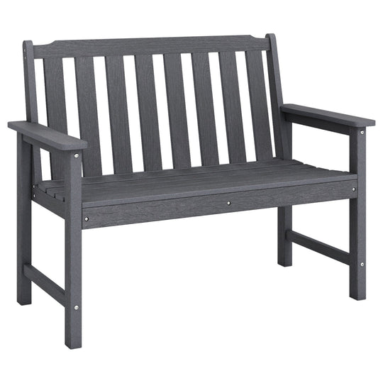 2-Person HDPE Outdoor Garden Bench with Backrest