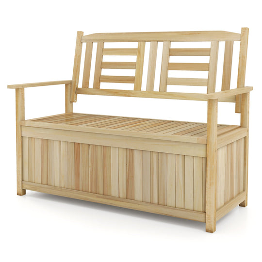 2-Person Storage Bench with 49 Gallon Capacity and Backrest
