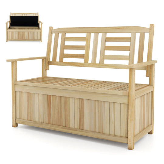 2-Person Storage Bench with 49 Gallon Capacity and Backrest