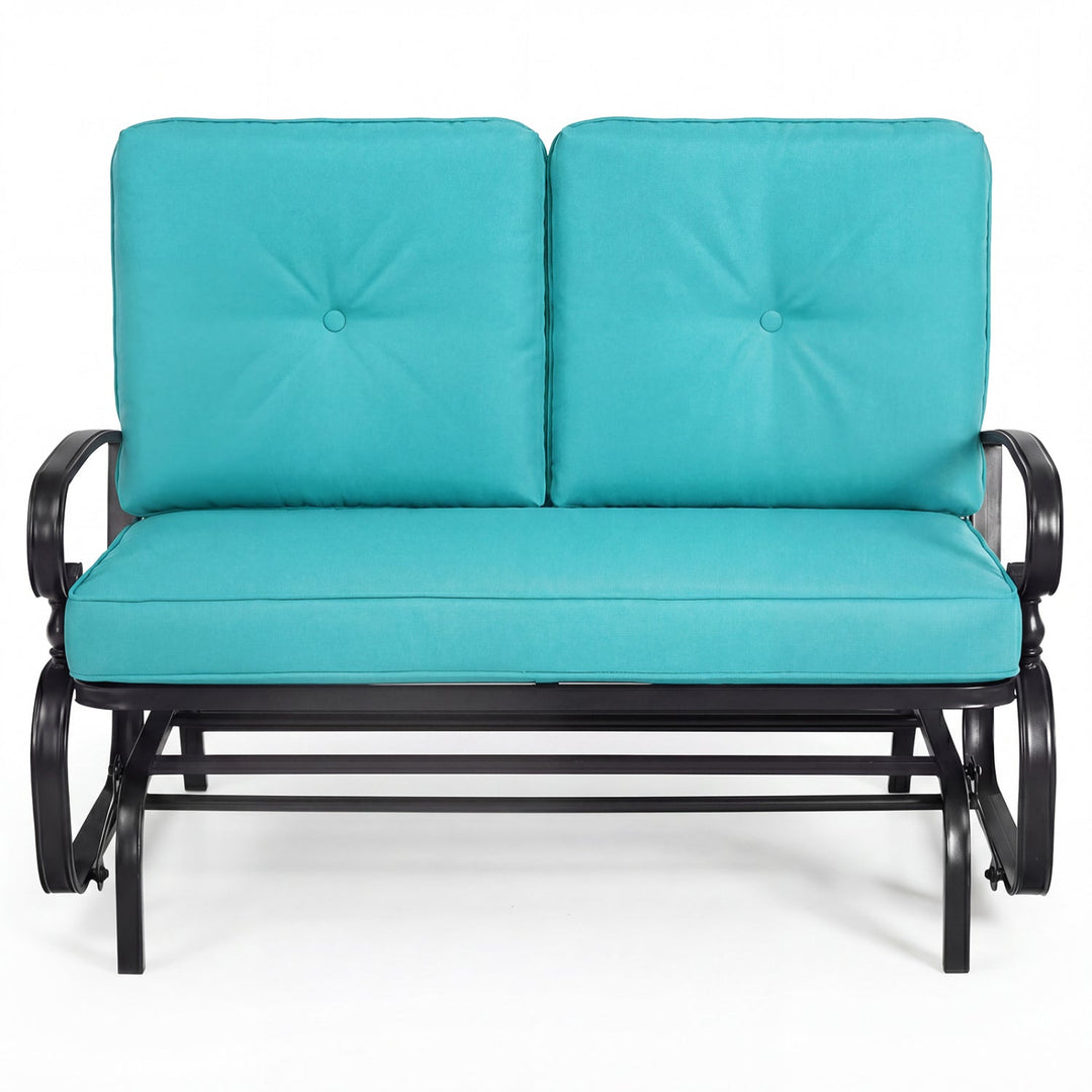 2-Seat Outdoor Swing Glider Chair with Cushions