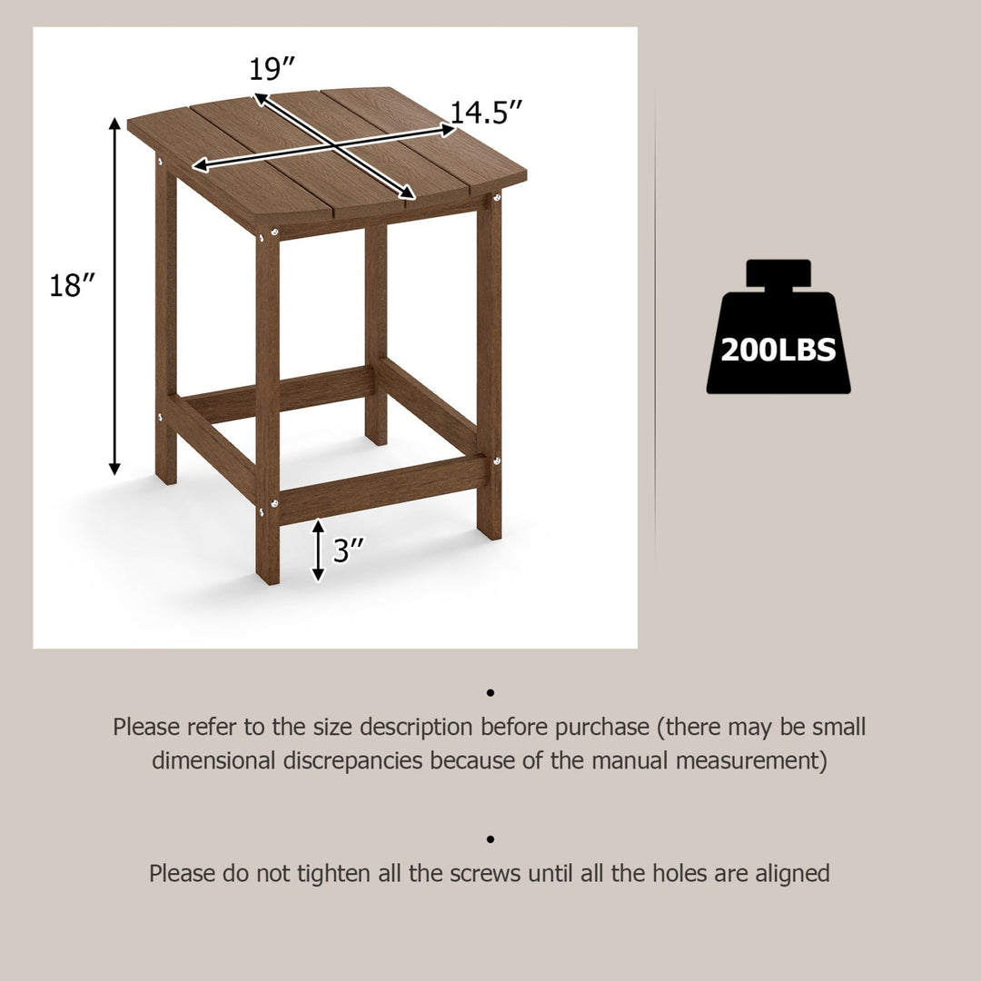 18-Inch Adirondack Side Table Set of 2 for Patio