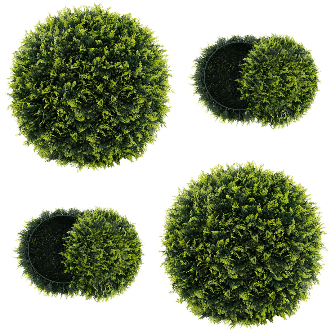 2 Pieces 18/22 Inches Indoor Outdoor Faux Decorative Balls for Patio Garden Front Door Balcony and Backyard
